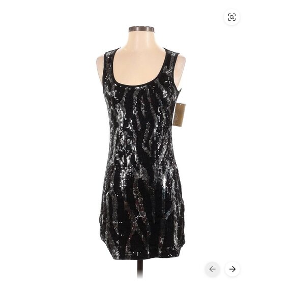Michael Michael Kors Animal Print Sequin Cocktail Dress Size M - Picture 1 of 10